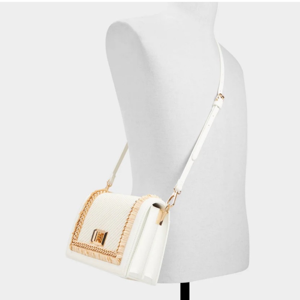 Also Crossbody Handbag White with Gold - Picture 2 of 11